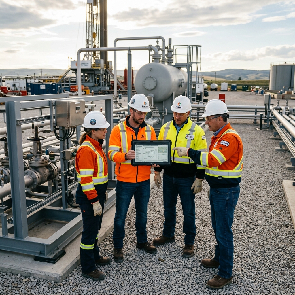 Raffiq Al-Ebdaa engineering team on oilfield site